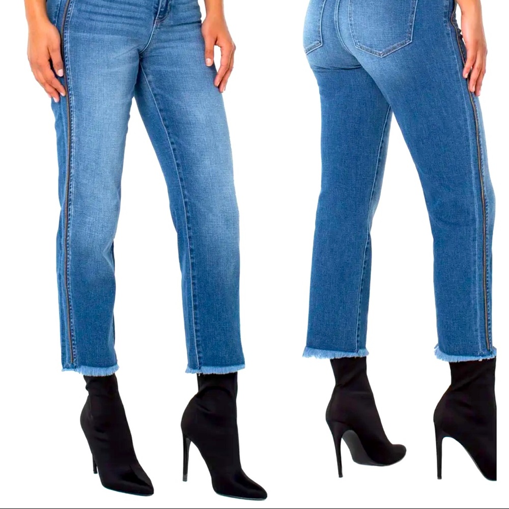 LIVERPOOL LOS ANGELES Sadie Side Decorative Zipper Crop Straight Leg. Size 8/29